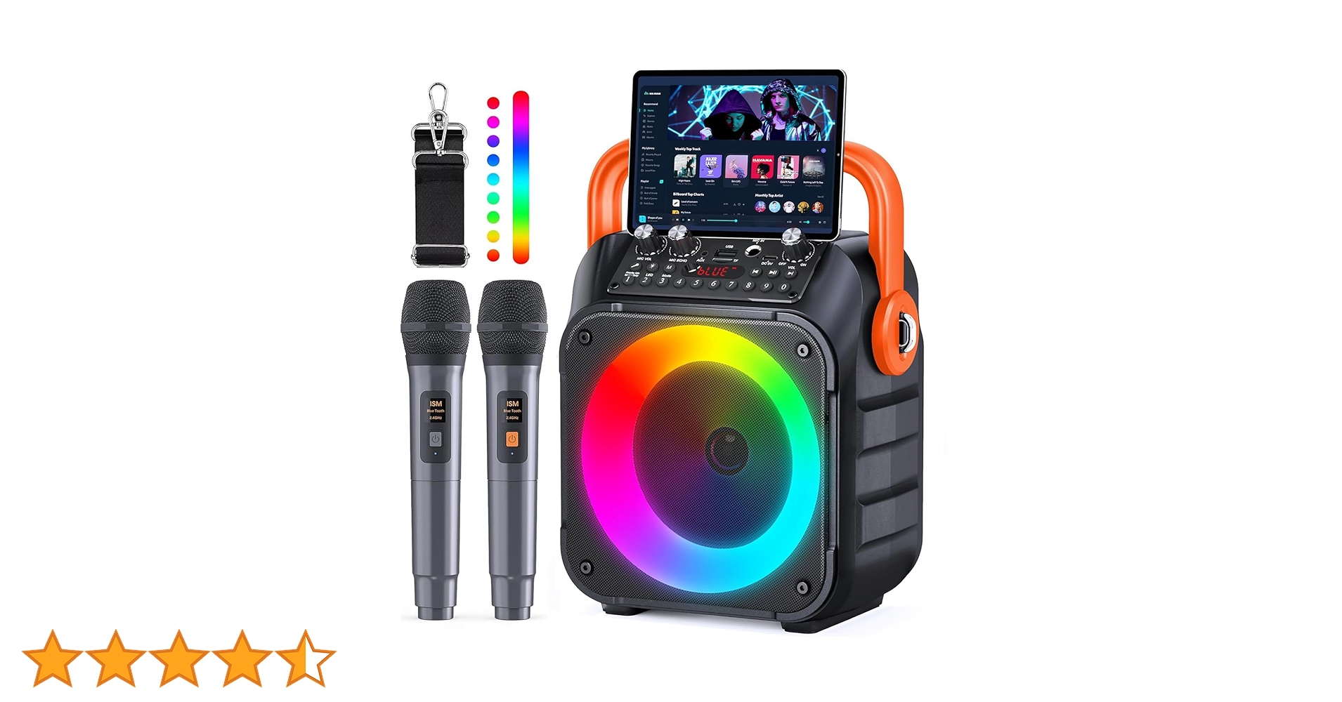Amazon | カラオケセット 拡声器 スピーカーセット 家庭用